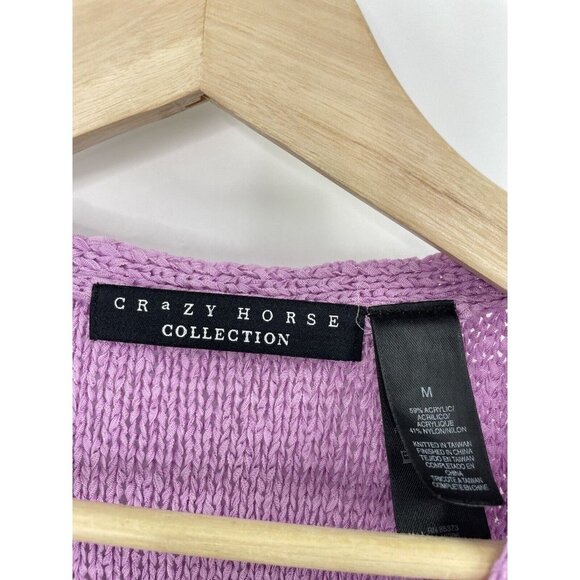 Crazy Horse Collection Lavender Knitted‎ Sleeveless Blouse Size Medium, Spring - Picture 4 of 9